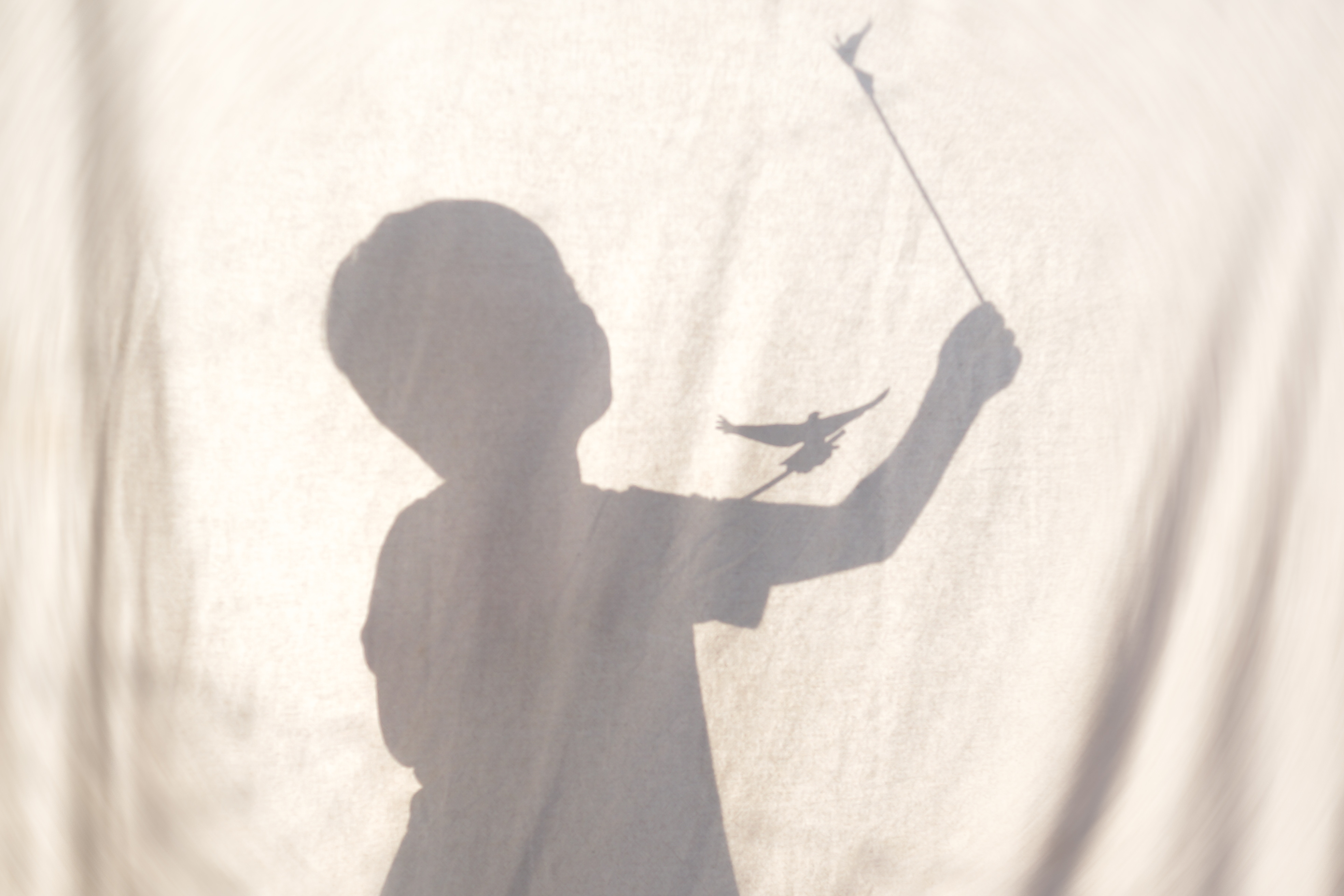 Juego de sombras chinas al aire libre